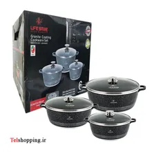 سرویس قابلمه 6 تیکه گرانیت چند لایه لایف اسمایل LIFE SMILE